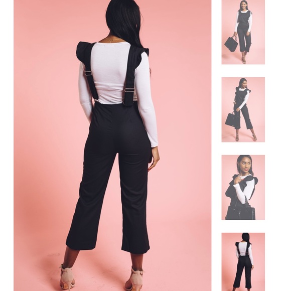 ruffle suspender jumpsuit